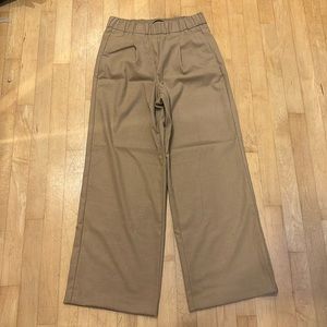 Ann Taylor Small Petite wide leg tan trousers